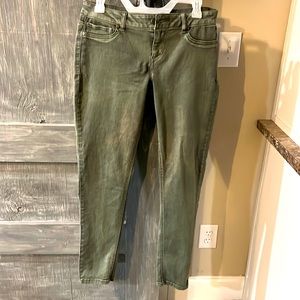 Maurice's butter soft stretch jeans-washed/worn olive green color. so comfy!
